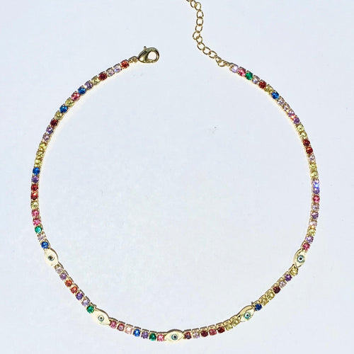 Multi-colored Evil Eye Talisman Necklace