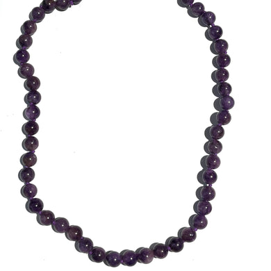 9mm Beaded  Amethyst Necklace