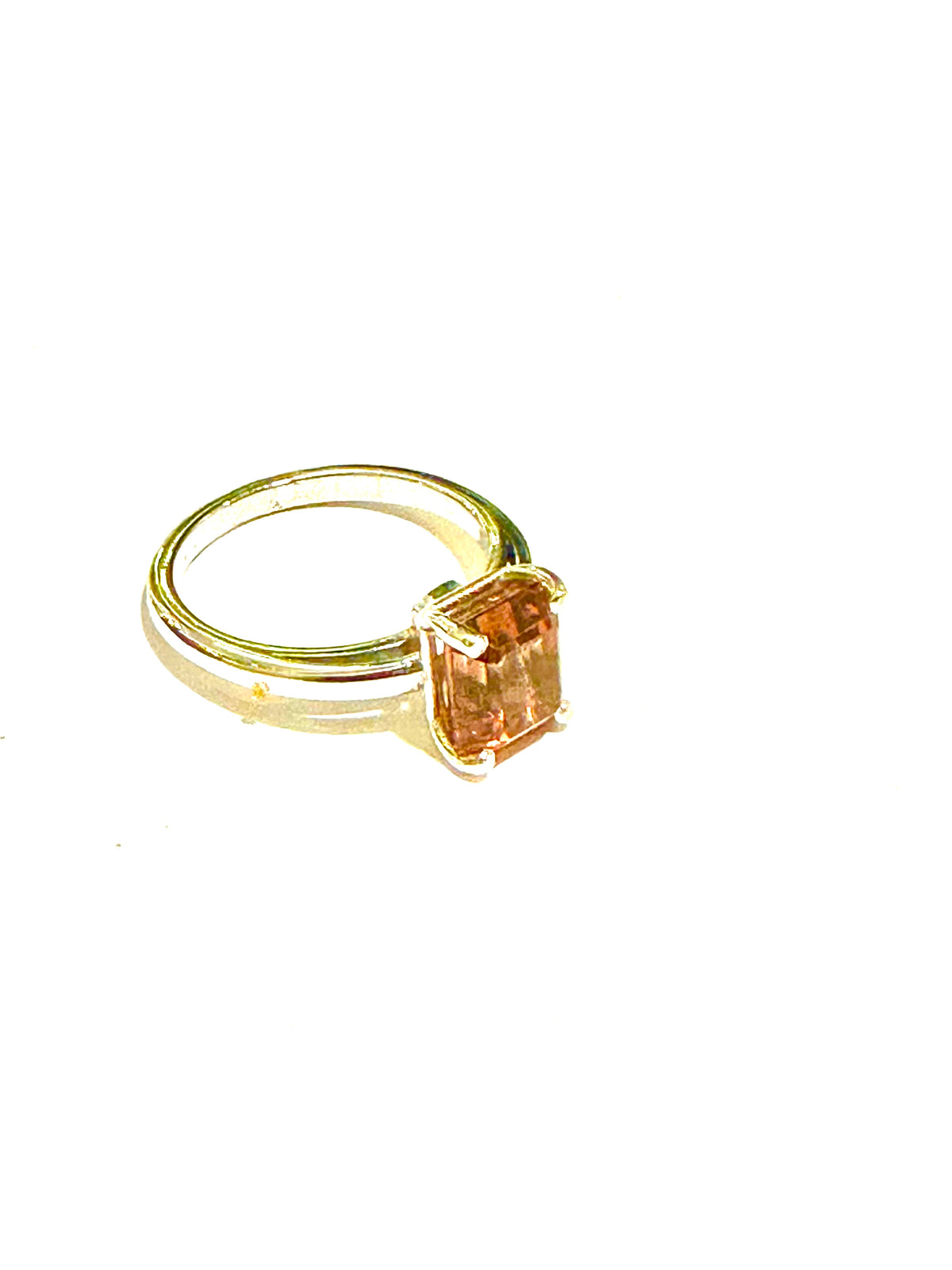 9ct White Gold Peach Tourmaline Ring