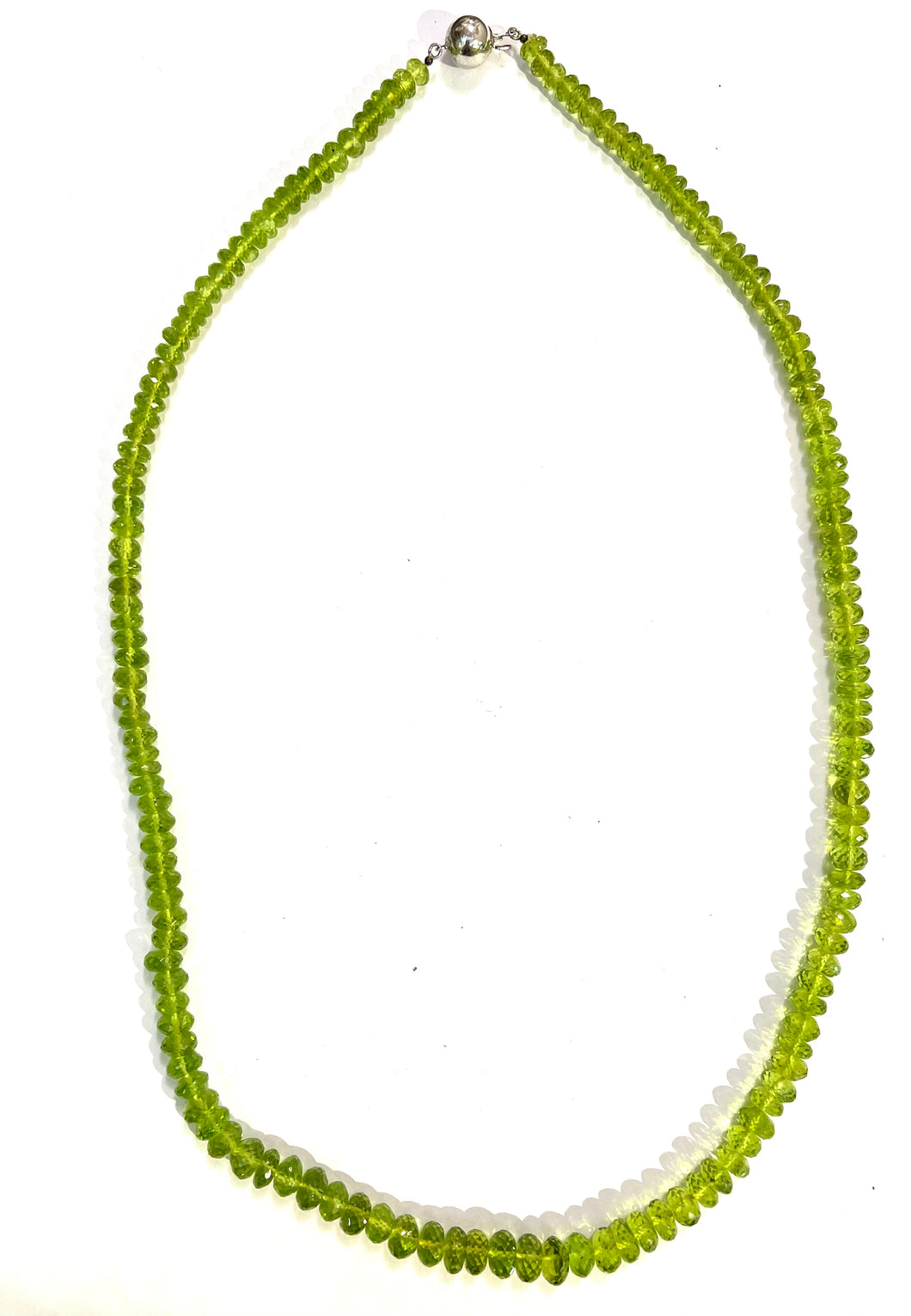 Sterling Silver Peridot Graduated Beaded Necklace