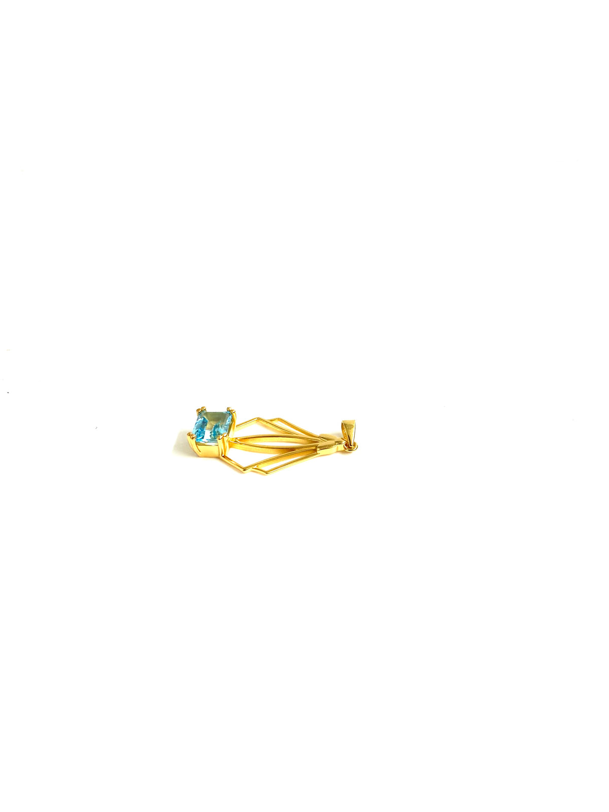 Sterling Silver Gold Plate Topaz Pendant