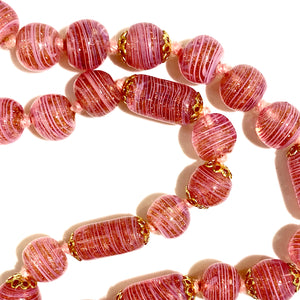 Italian Murano Pink Glass Beaded Necklace