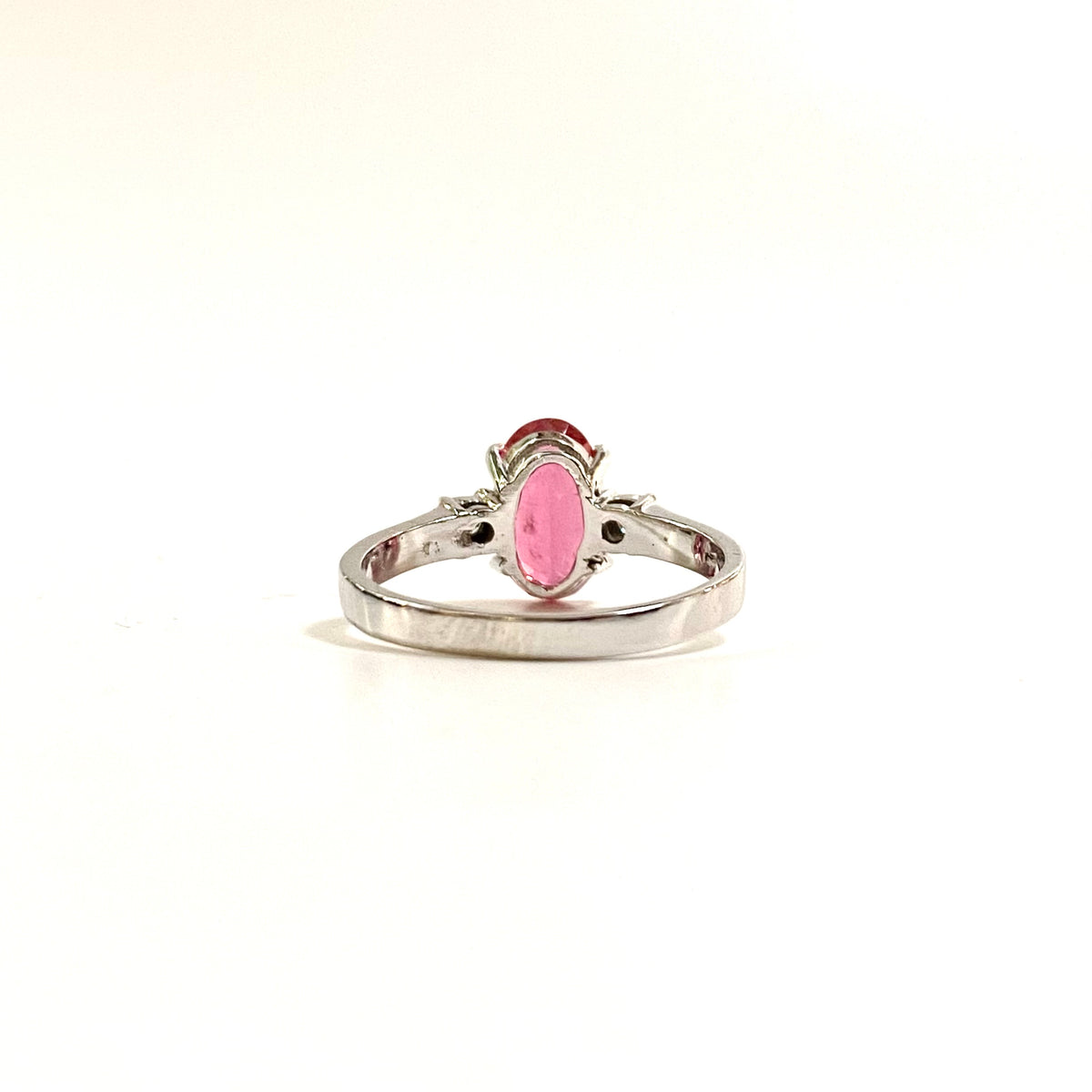 9ct White Gold Pink Tourmaline and Diamond Ring