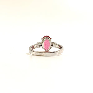 9ct White Gold Pink Tourmaline and Diamond Ring
