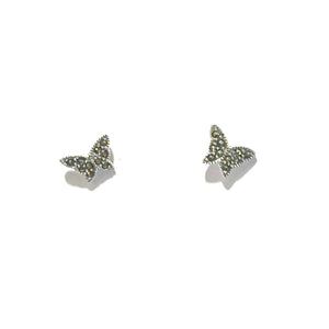 Sterling Silver Marcasite Butterfly Stud Earrings