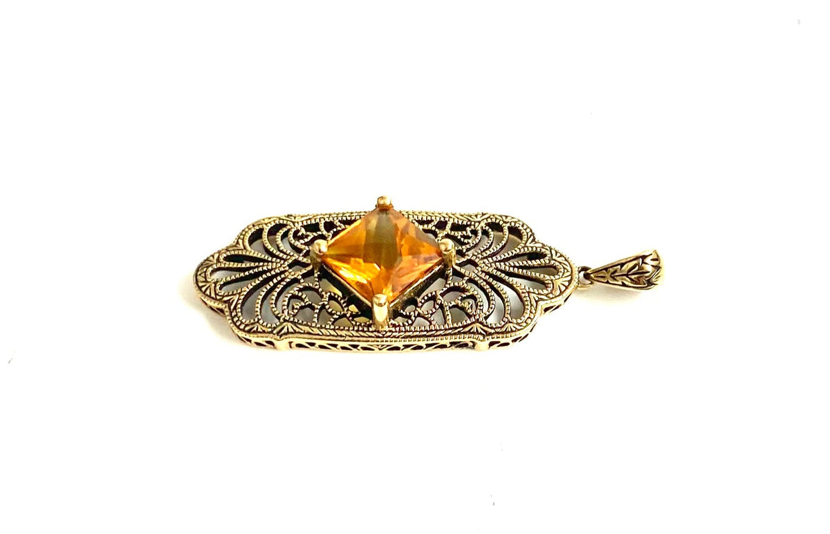 9ct Gold Citrine Pendant