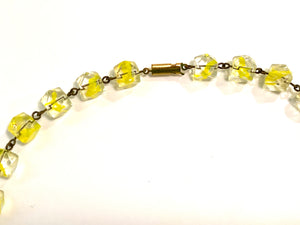Vintage Yellow Crystal Art Deco Necklace