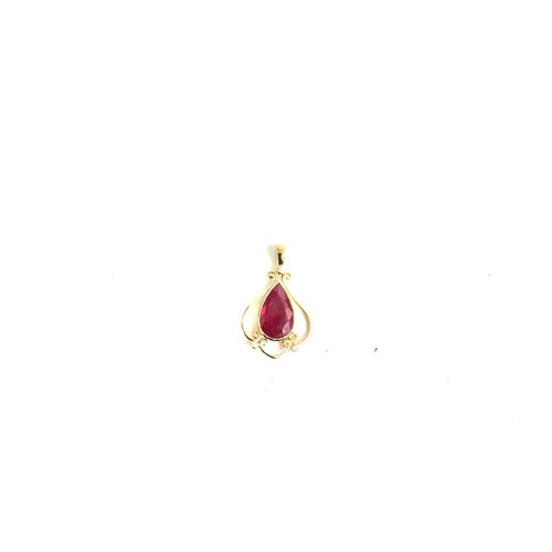 9ct Gold Ruby and Diamond Pendant