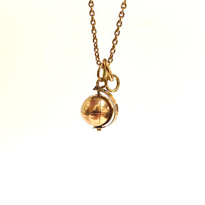 14ct Rose Gold Bracelet with Safety Chain and Globe Charm
