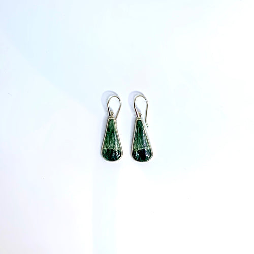 Sterling Silver Pear Shaped Serpentine Hook Drop Earrings