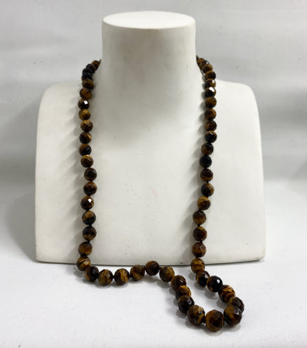 Sterling Silver Tiger's Eye Beaded Necklace