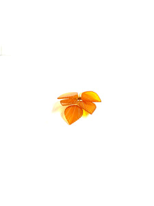 18ct Gold Amber Leaf Brooch