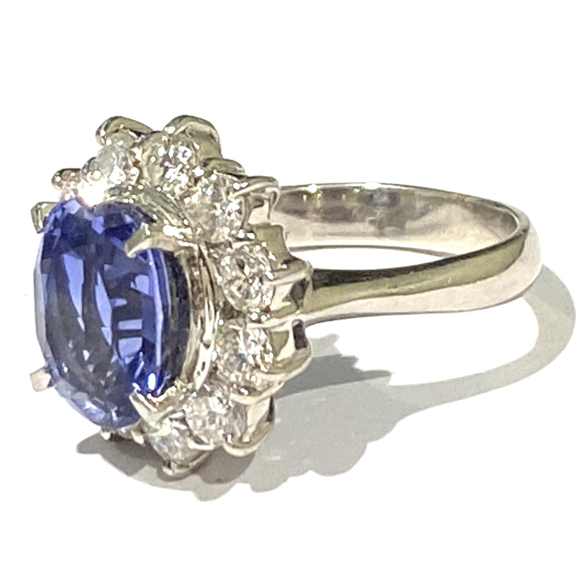 Kashmir Sapphire and Diamond Ring