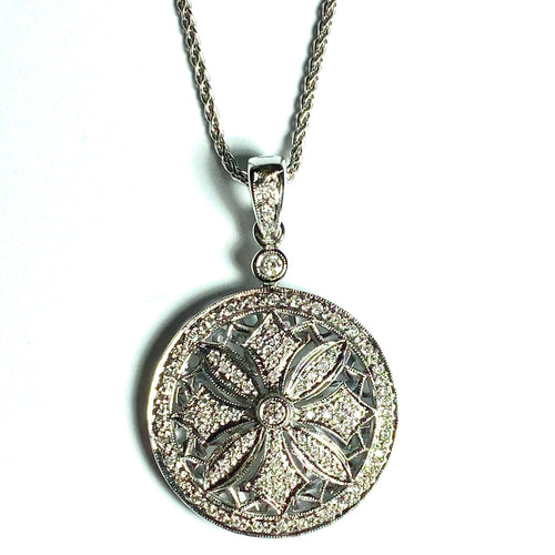 14ct White Gold and Diamond Cross Pendant