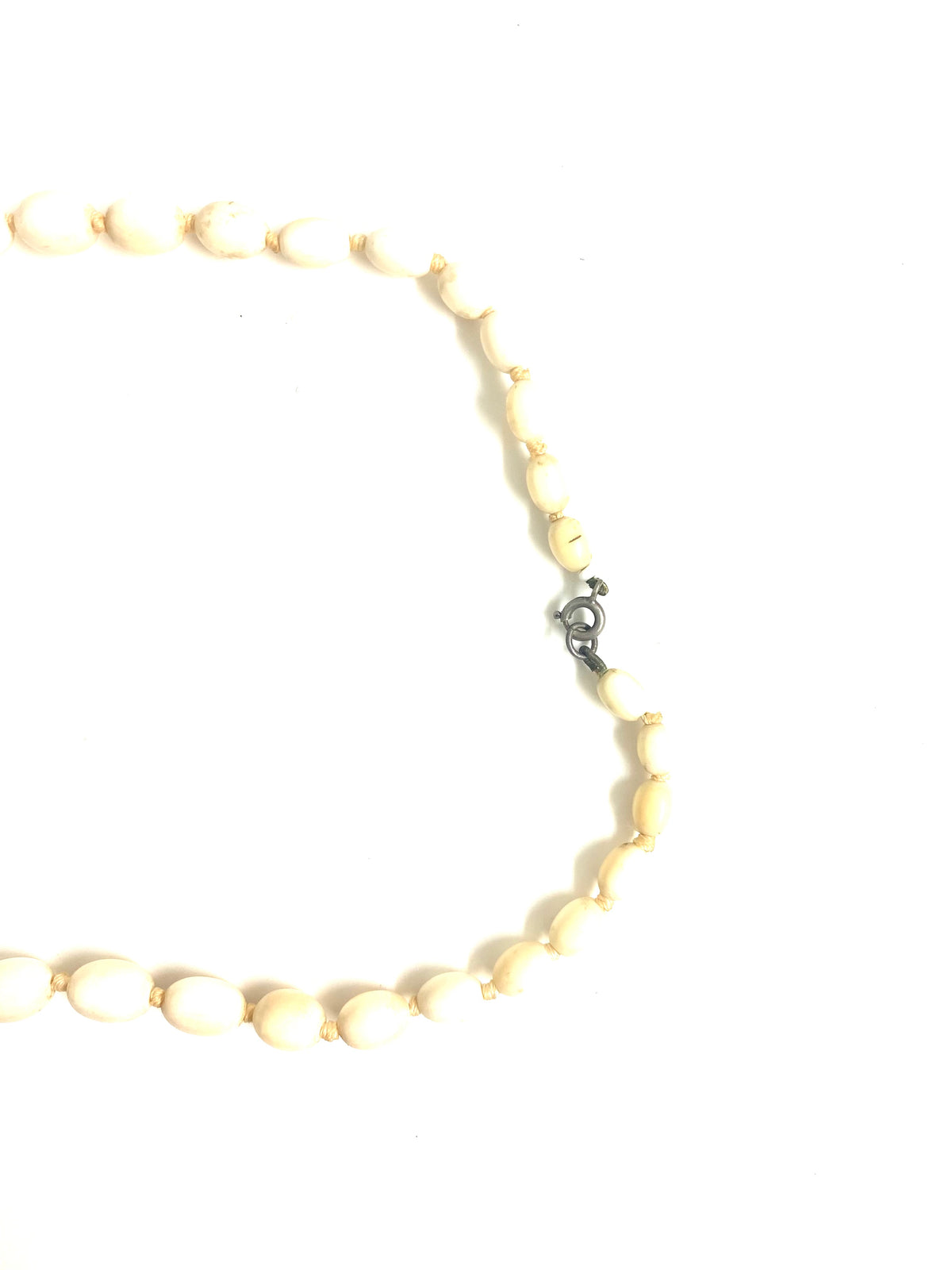 Ivory Oval Beaded Necklace