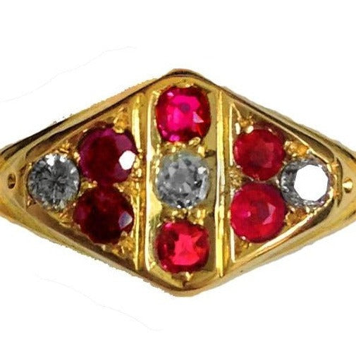 Antique 18ct Yellow Gold Ruby and Diamond Signet Ring