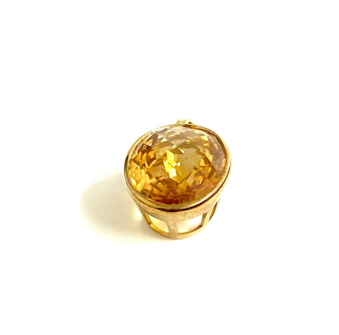 9ct Gold Oval Citrine Pendant