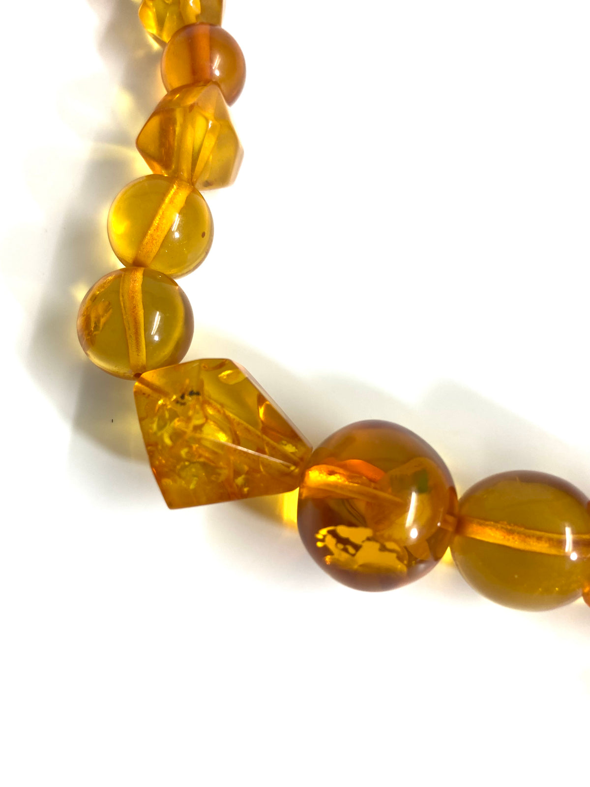 Stunning Large Art Deco Faceted Amber Necklace