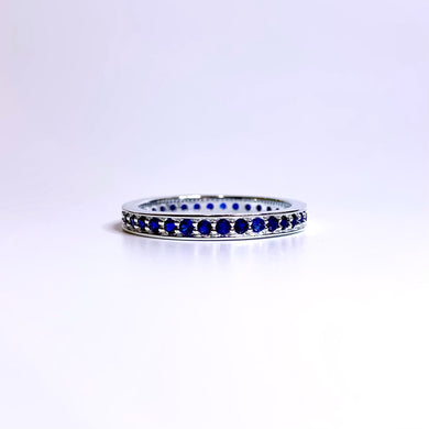 Sterling Silver Blue Glass Band