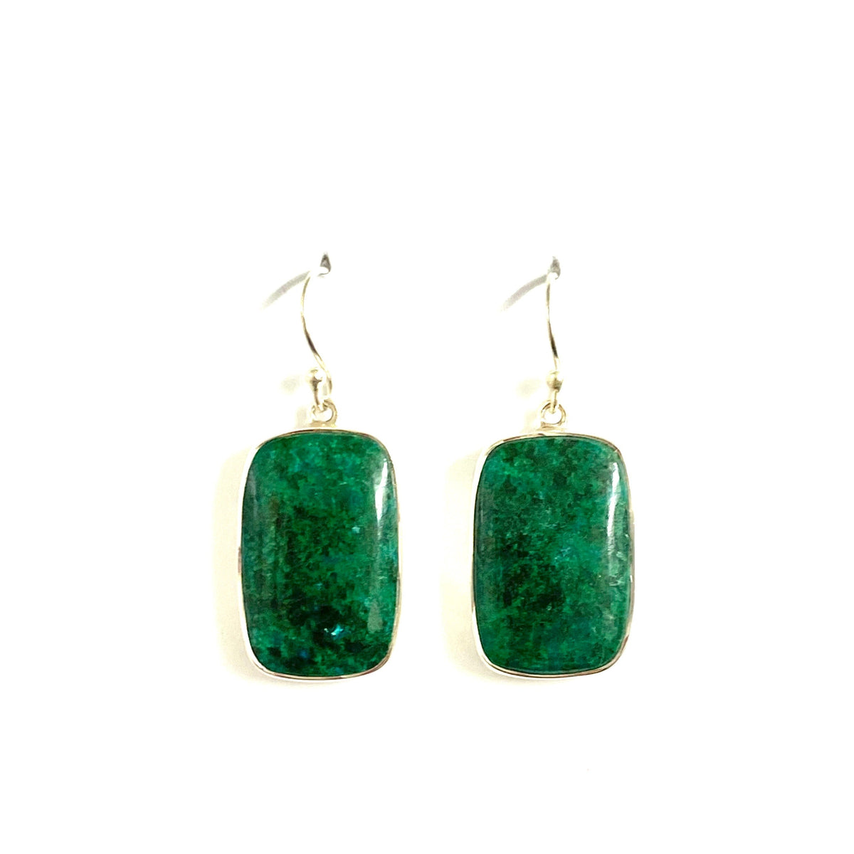 Sterling Silver Chrysocolla Drop Earrings