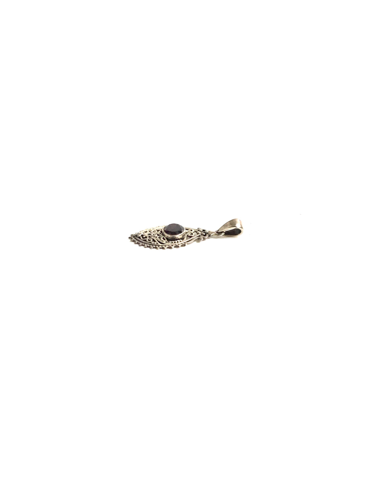 Sterling Silver Garnet Pendant