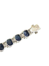 Round Cut Sapphire and Cubic Zirconia Bracelet