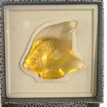 Lalique Yellow Art Glass Fish