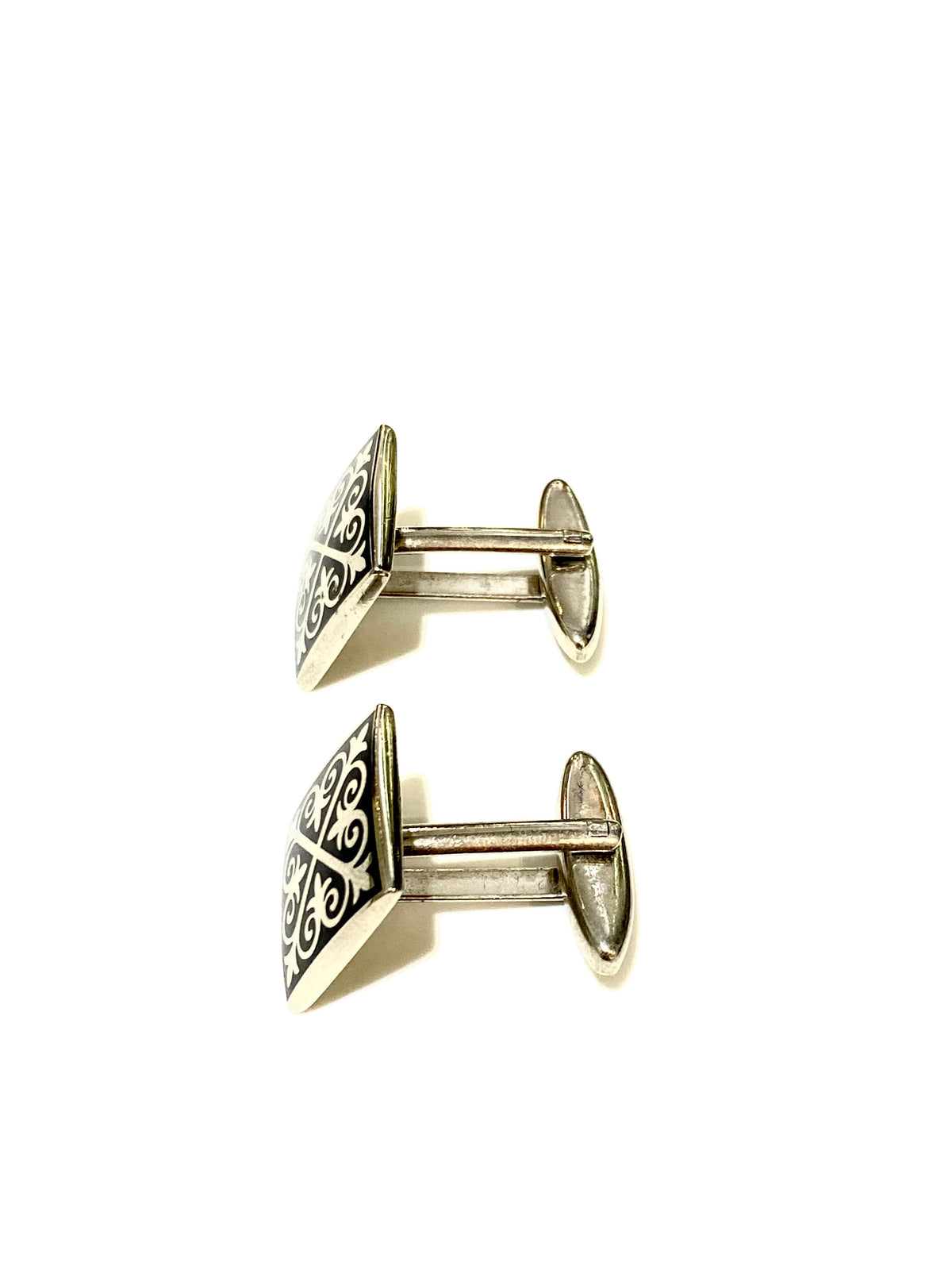 Sterling Silver and Enamel Celtic Pattern Cufflinks