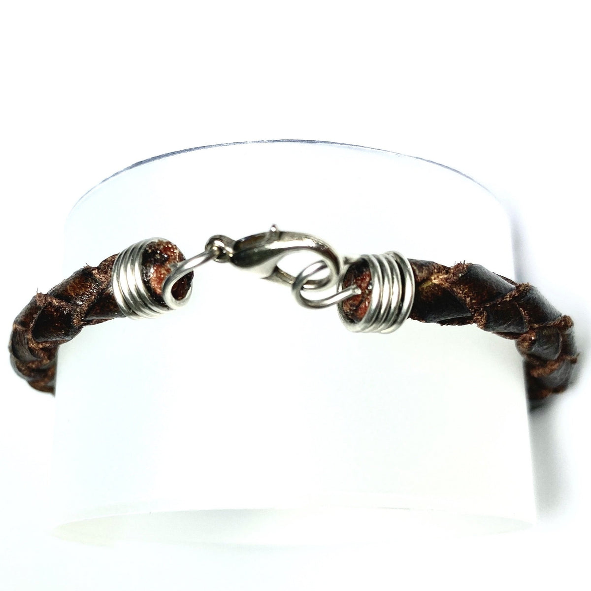 Sterling Silver Braided Leather Bracelet