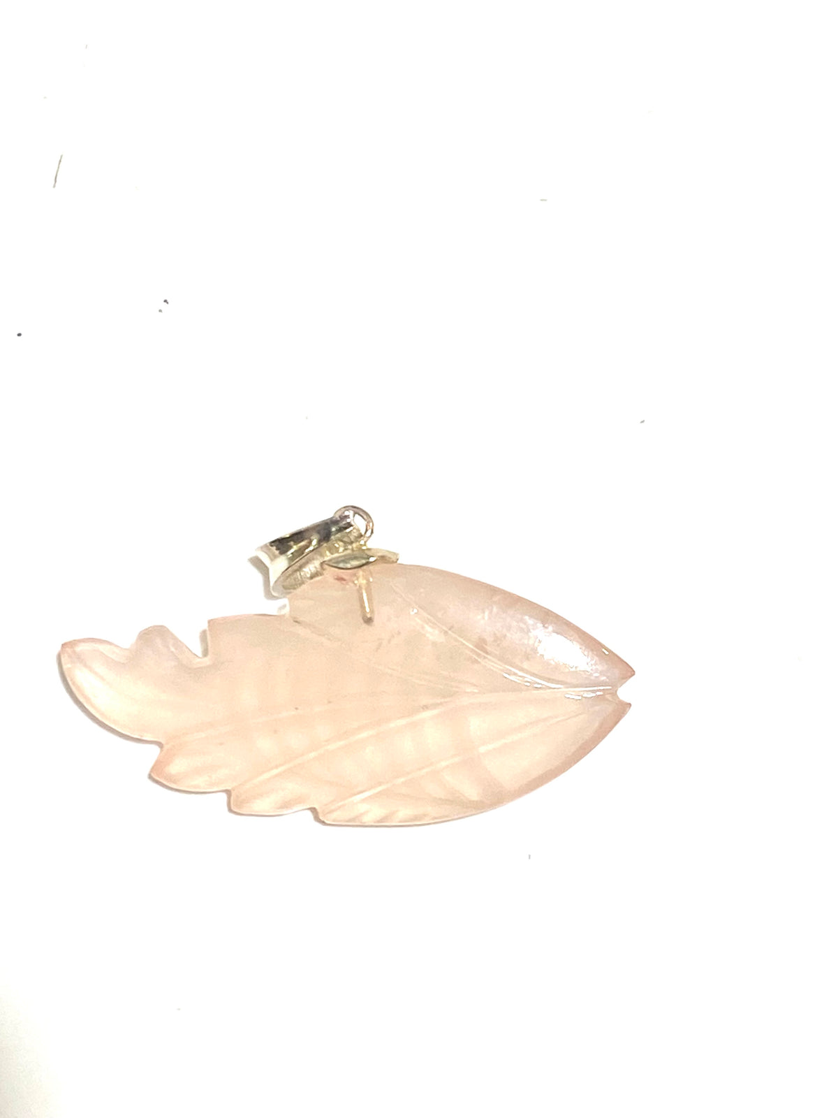 Hand-carved Rose Quartz Fish Pendant