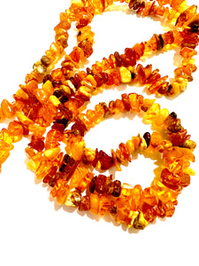 Rough Baltic Amber Opera Length Necklace
