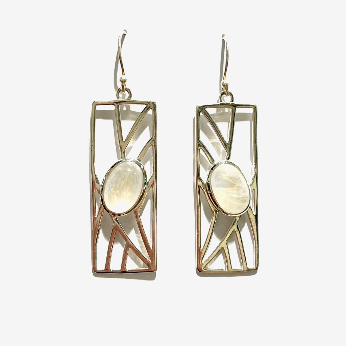 Sterling Silver Moonstone Drop Earrings