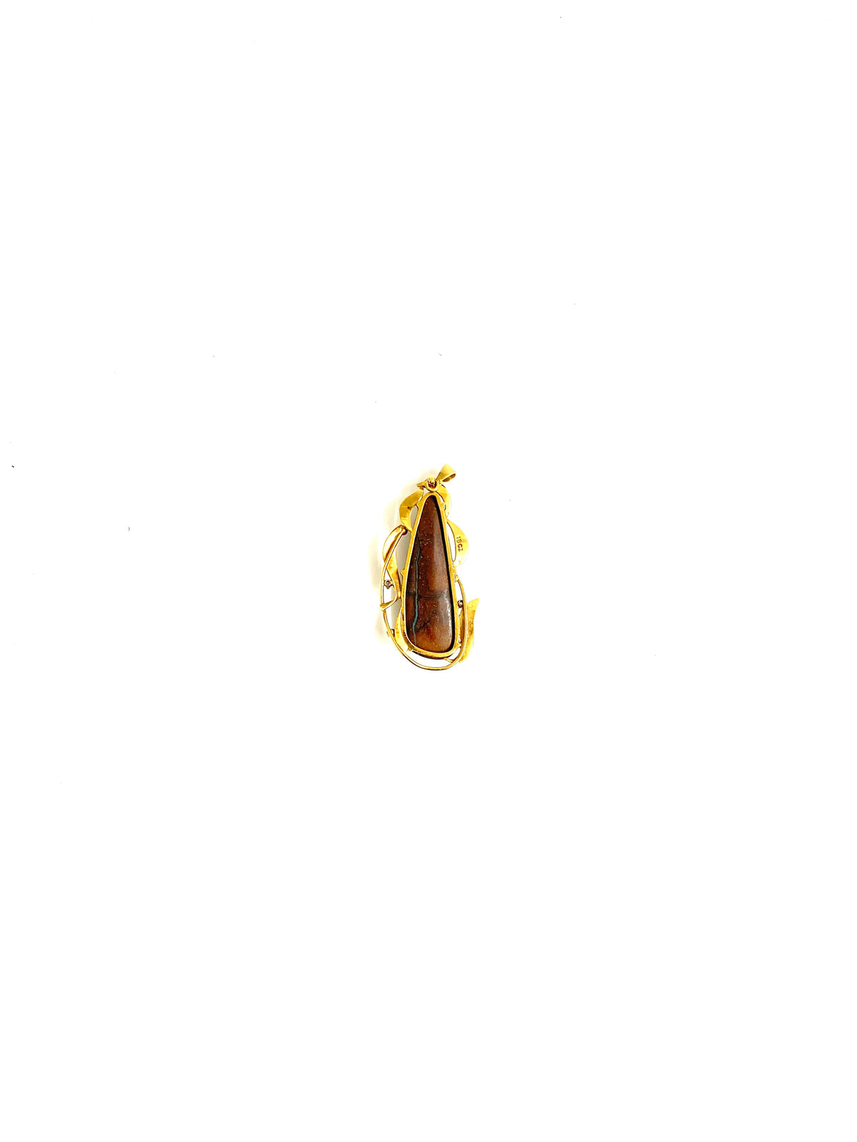 18ct Gold Banded Opal and Diamond Pendant