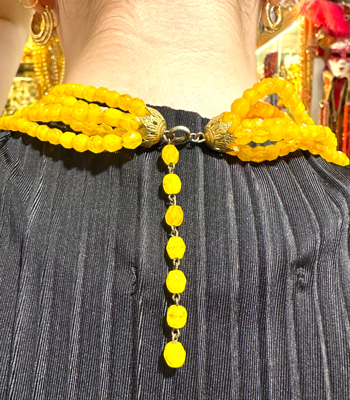 Uranium Vintage Glass Beaded Necklace