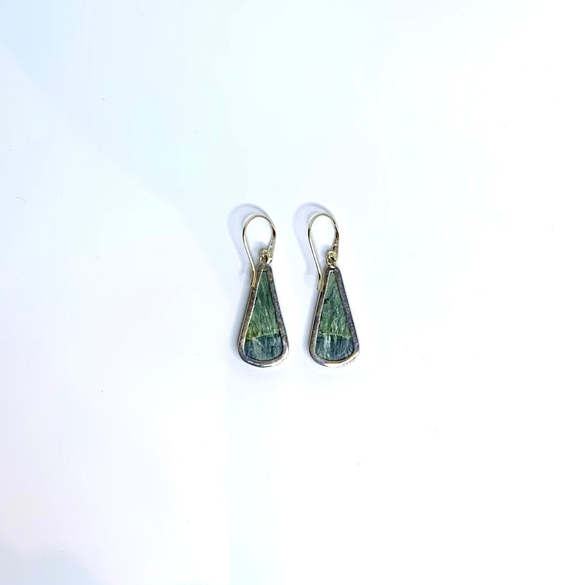 Sterling Silver Pear Shaped Serpentine Hook Drop Earrings