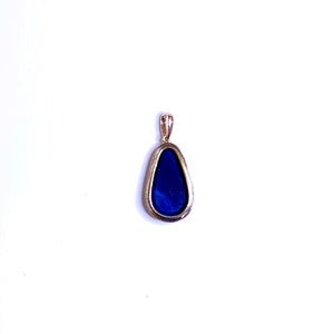 18ct Yellow Gold Solid Black Opal Pendant