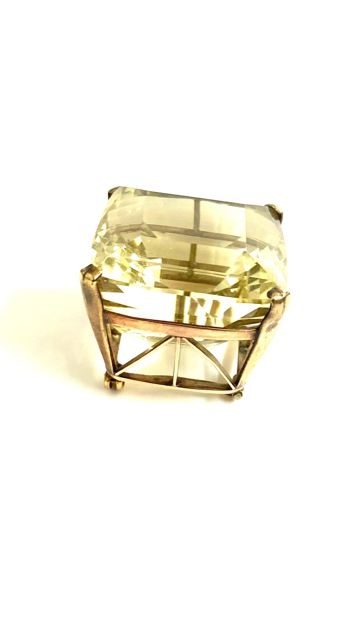 18ct Yellow Gold 100ct Citrine Square Pendant