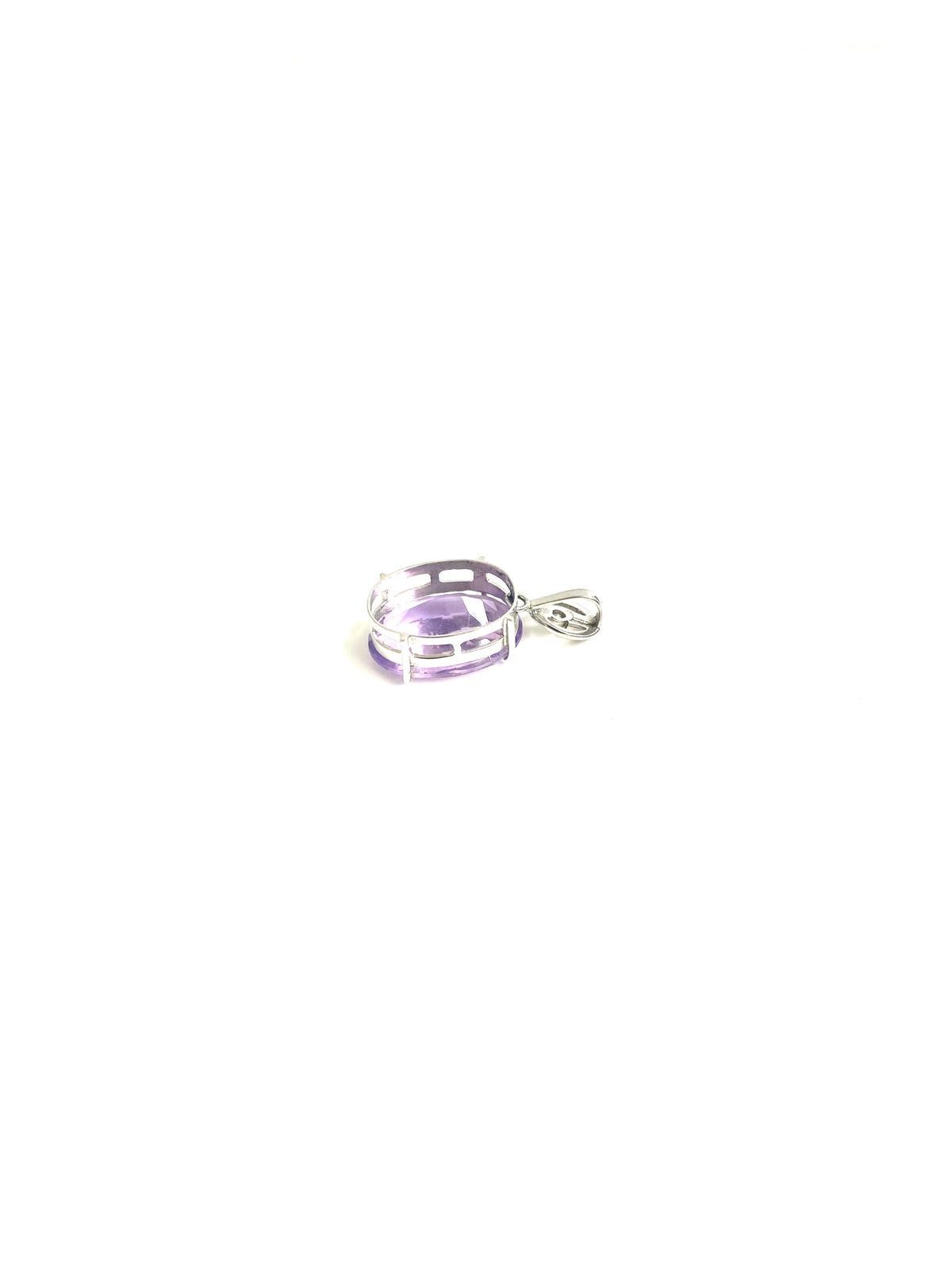 10ct White Gold Amethyst Pendant