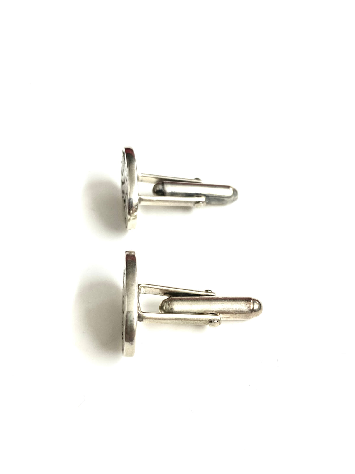 Floral Engraved Oval Sterling Silver Cufflinks