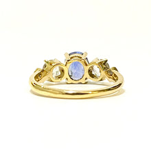 18ct Yellow Gold Sapphire and Diamond Trilogy Ring