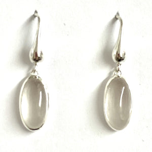 Sterling Silver Cabochon Gemstone Drop Earrings