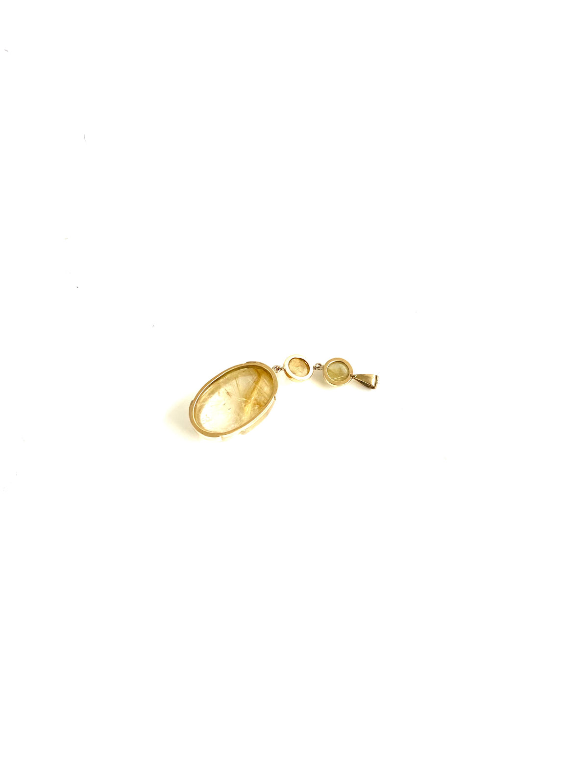 9ct Yellow Gold Rutilated Quartz Pendant