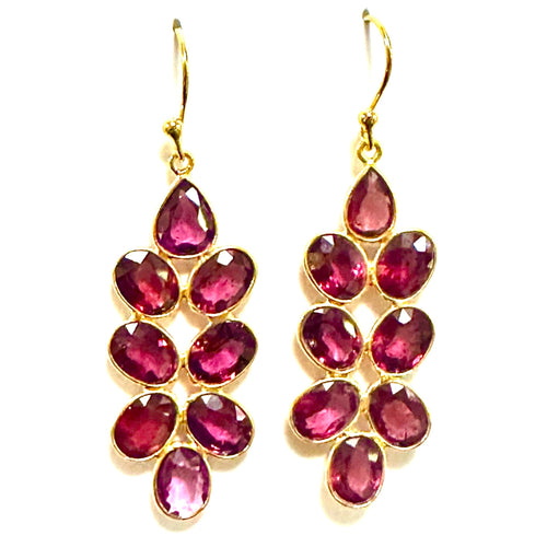 Rhodolite Garnet Drop Earrings