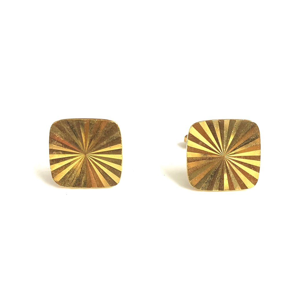 Sterling Silver Gold Plate Square Cufflinks