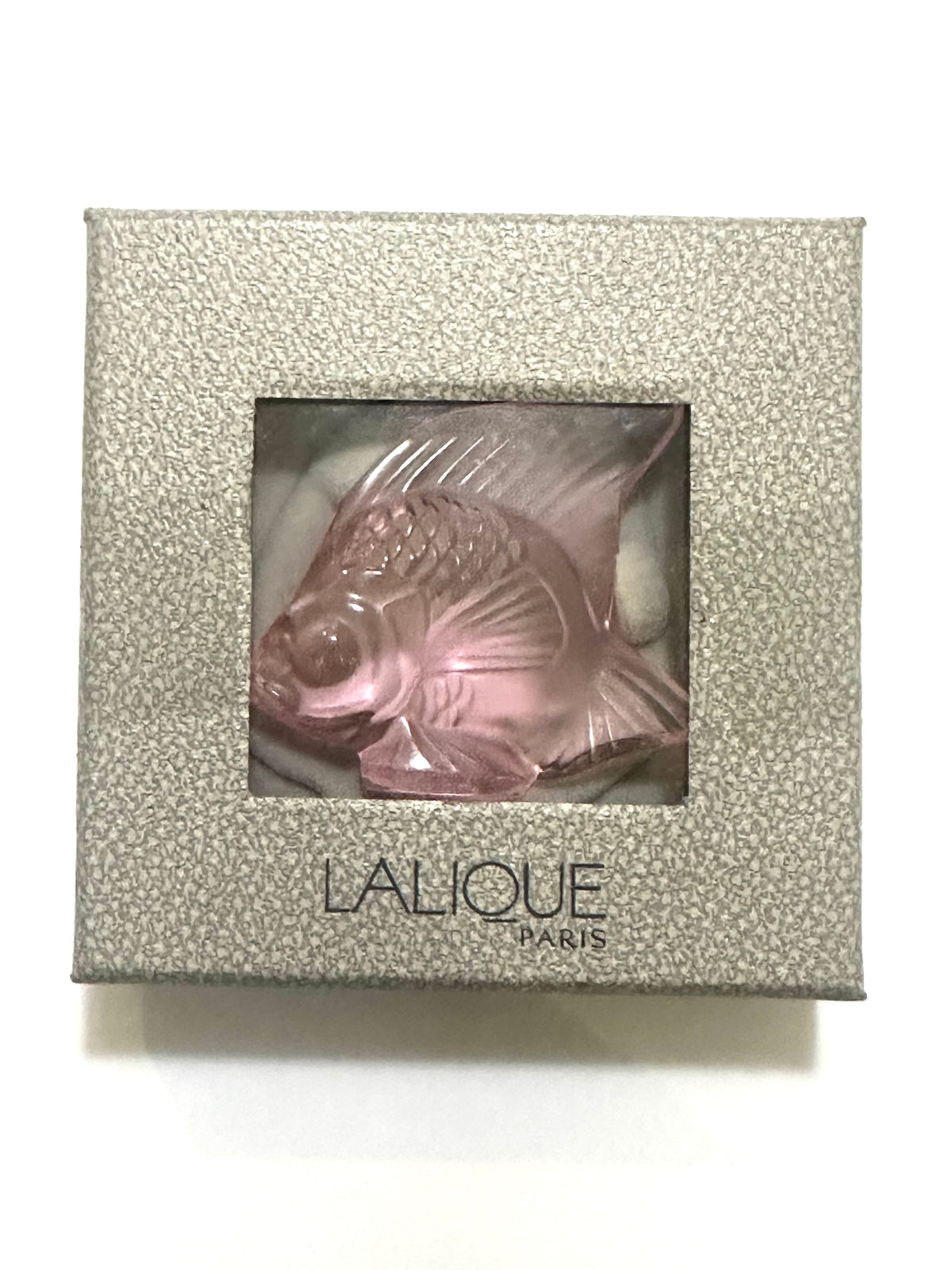 Lalique Pink Art Glass Fish
