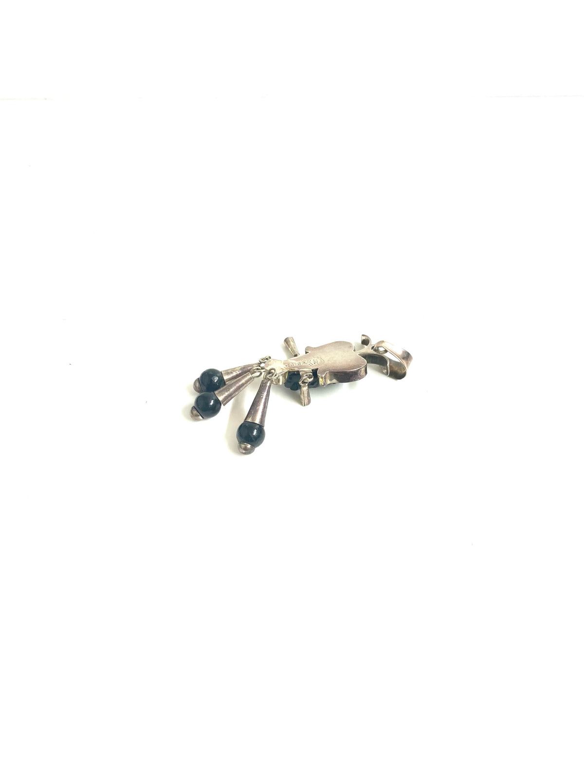 Sterling Silver Whitby Jet and Malachite Pendant