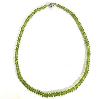 Sterling Silver Peridot Graduated Beaded Necklace