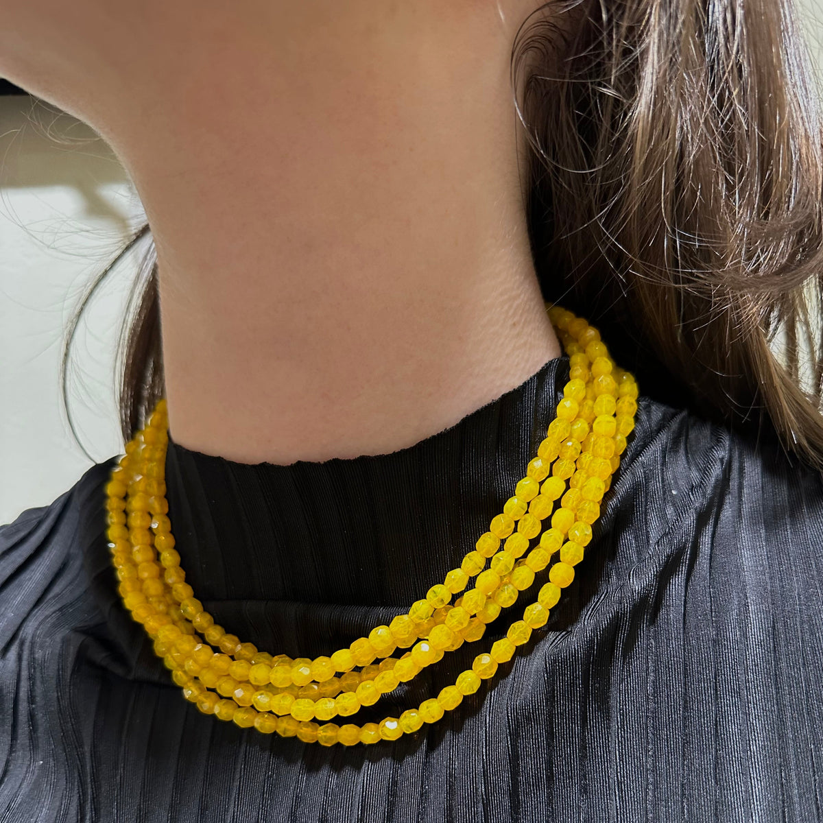 Uranium Vintage Glass Beaded Necklace