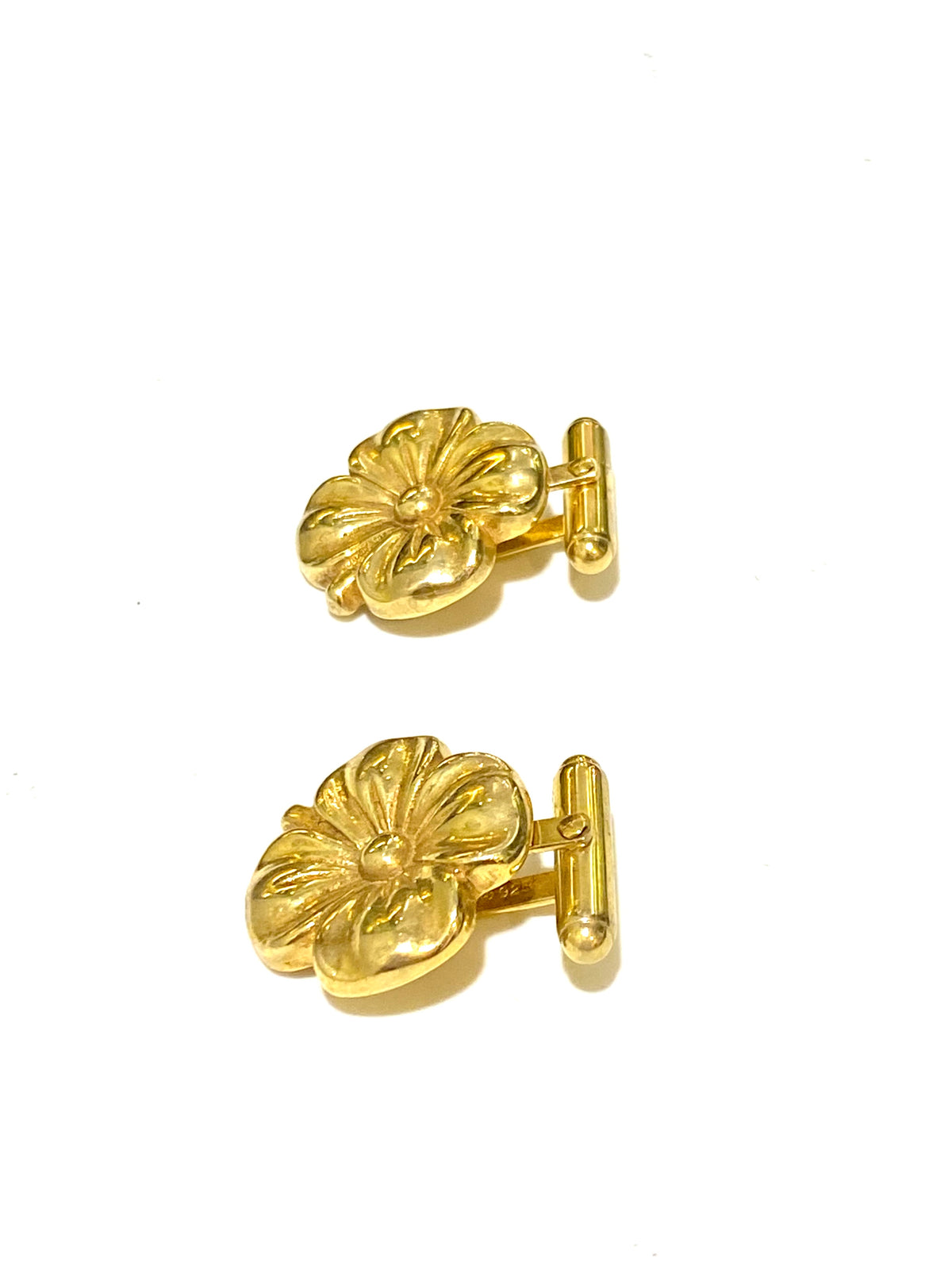 Sterling Silver Gold Plate Flower Cufflinks