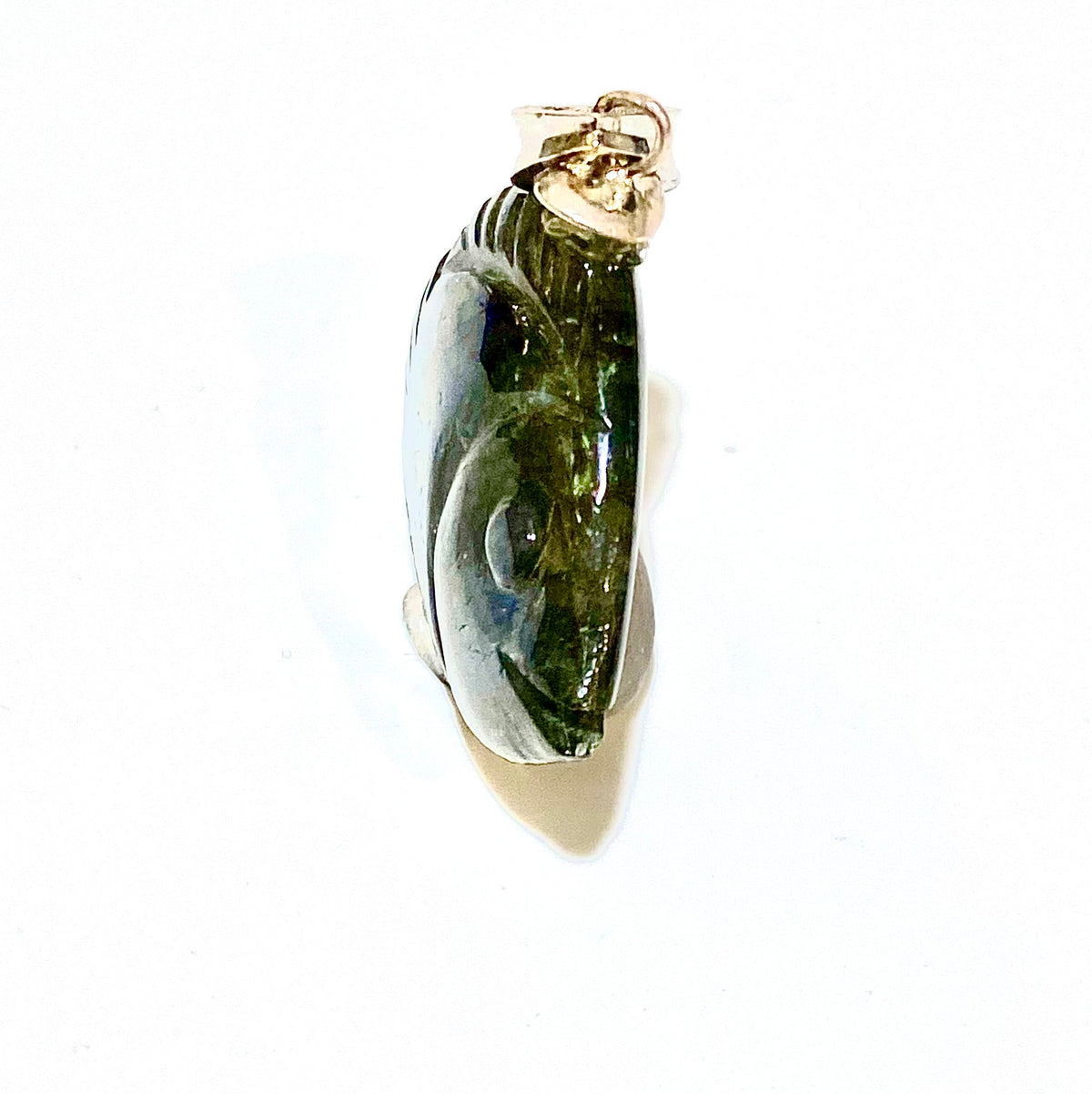 Hand-carved Labradorite Fish Pendant